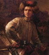 Details of The Polish rider Rembrandt